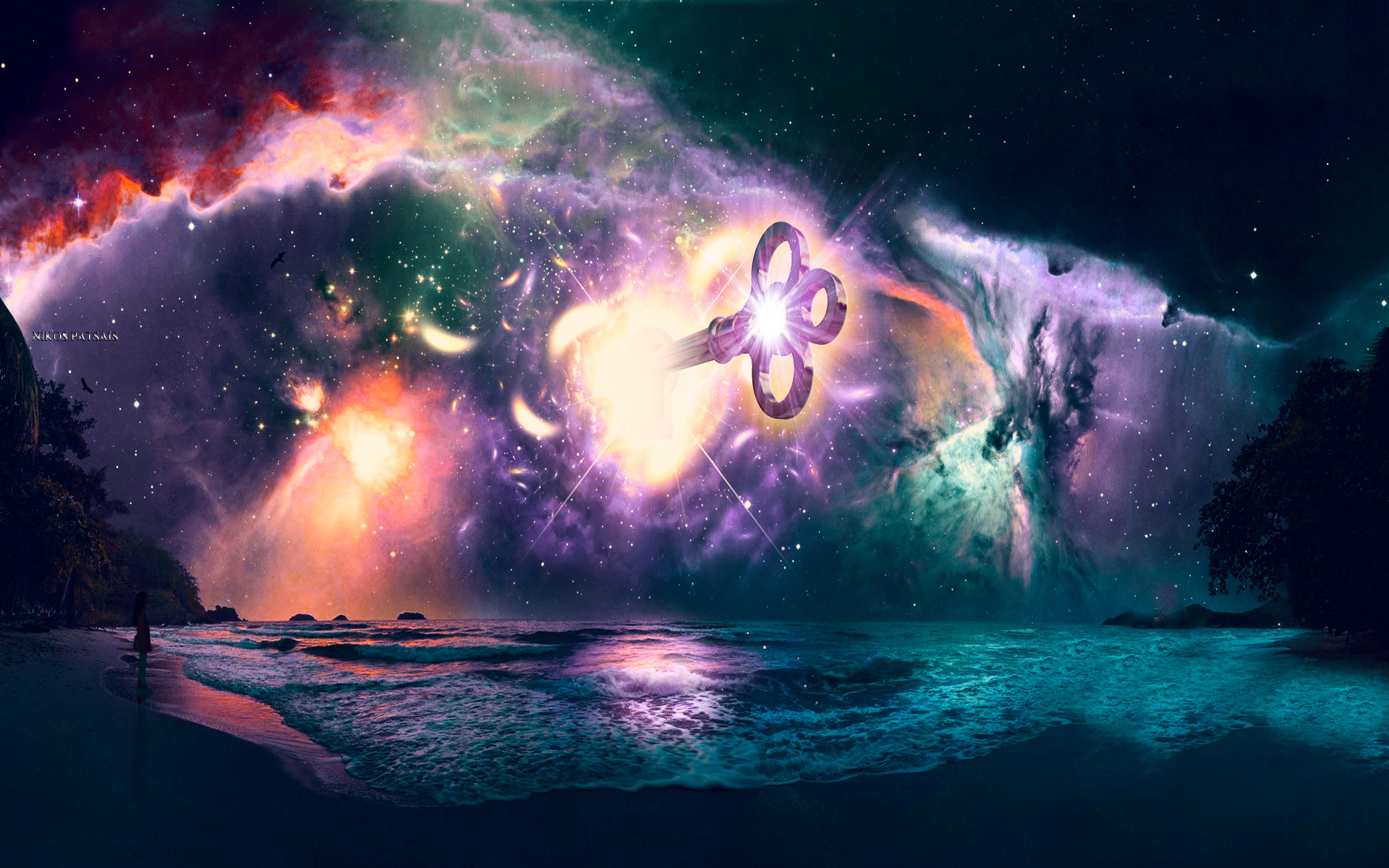 fondo de pantalla paralelo,naturaleza,cielo,nebulosa,agua,espacio