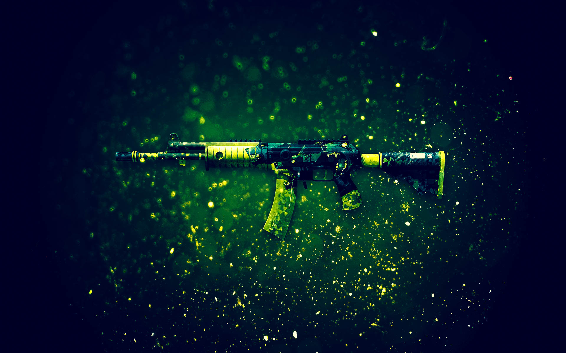 wallpaper de cs go,green,sky,yellow,water,night