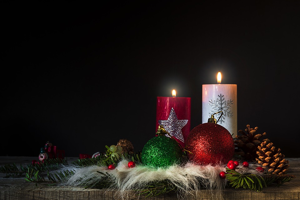 크리스마스 촛불 벽지,양초,조명,크리스마스,빛,크리스마스 장식