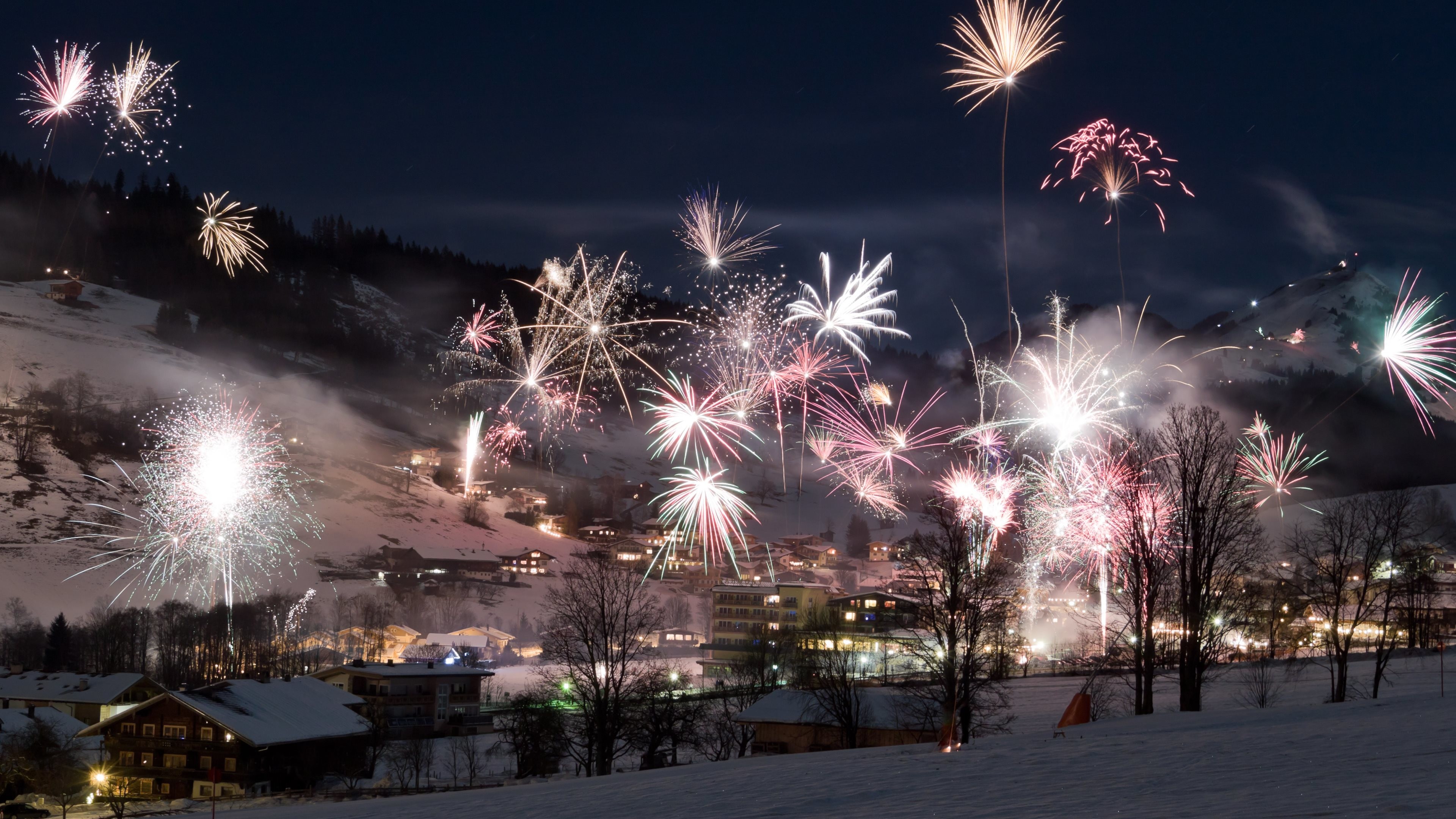 nuovo sfondo video,fuochi d'artificio,natura,cielo,capodanno,notte