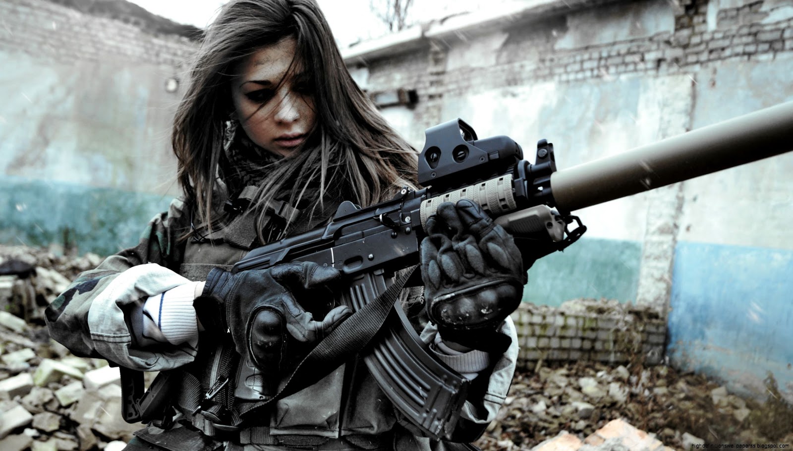 army girl wallpaper,gun,firearm,shooter game,soldier,action adventure game