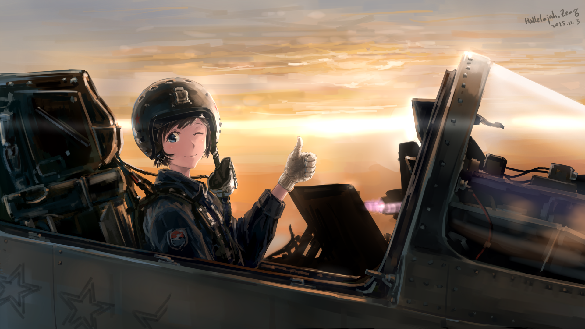 army girl wallpaper,vehicle,cg artwork,digital compositing,fighter pilot,adventure game