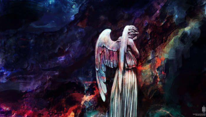 weeping angel wallpaper,cg artwork,art,darkness,painting,illustration