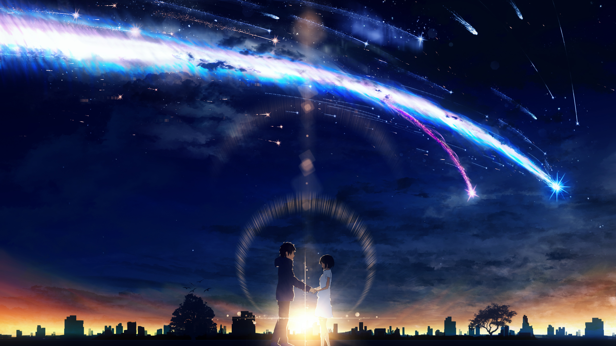 your name anime wallpaper,sky,nature,light,atmosphere,space