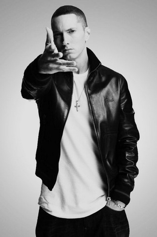 eminem phone wallpaper,white,photograph,black,jacket,clothing