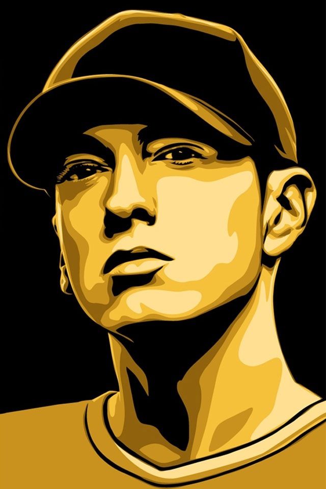 eminem phone wallpaper,face,illustration,head,cheek,yellow