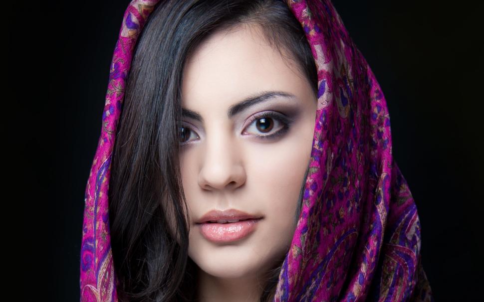 wallpaper scarf,hair,face,eyebrow,purple,violet