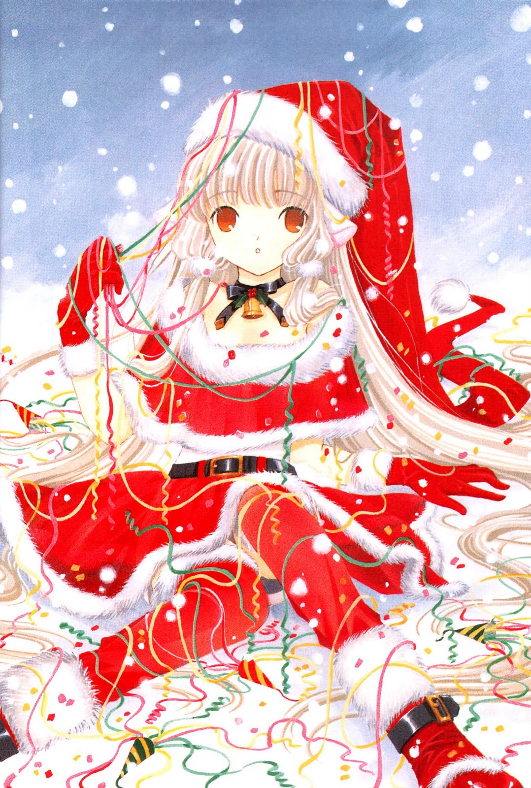 navidad anime wallpaper,dibujos animados,anime,nochebuena,ilustración,cg artwork