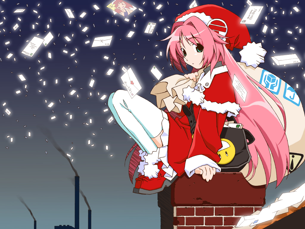 navidad anime wallpaper,dibujos animados,anime,cielo,personaje de ficción,ilustración