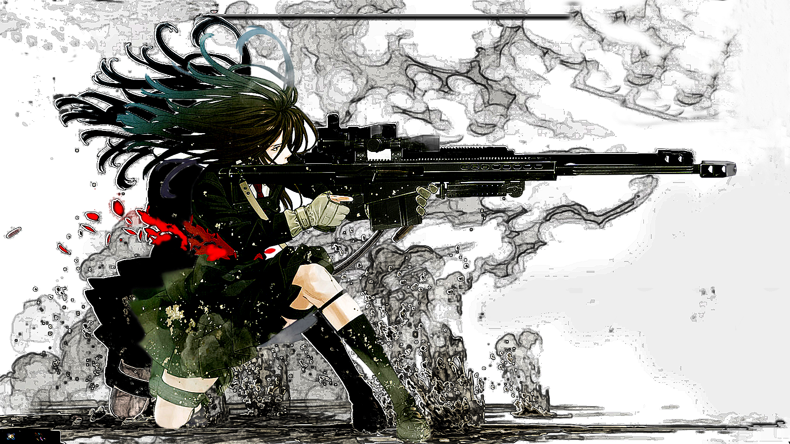 anime gun wallpaper,gewehr,karikatur,erfundener charakter,illustration,anime
