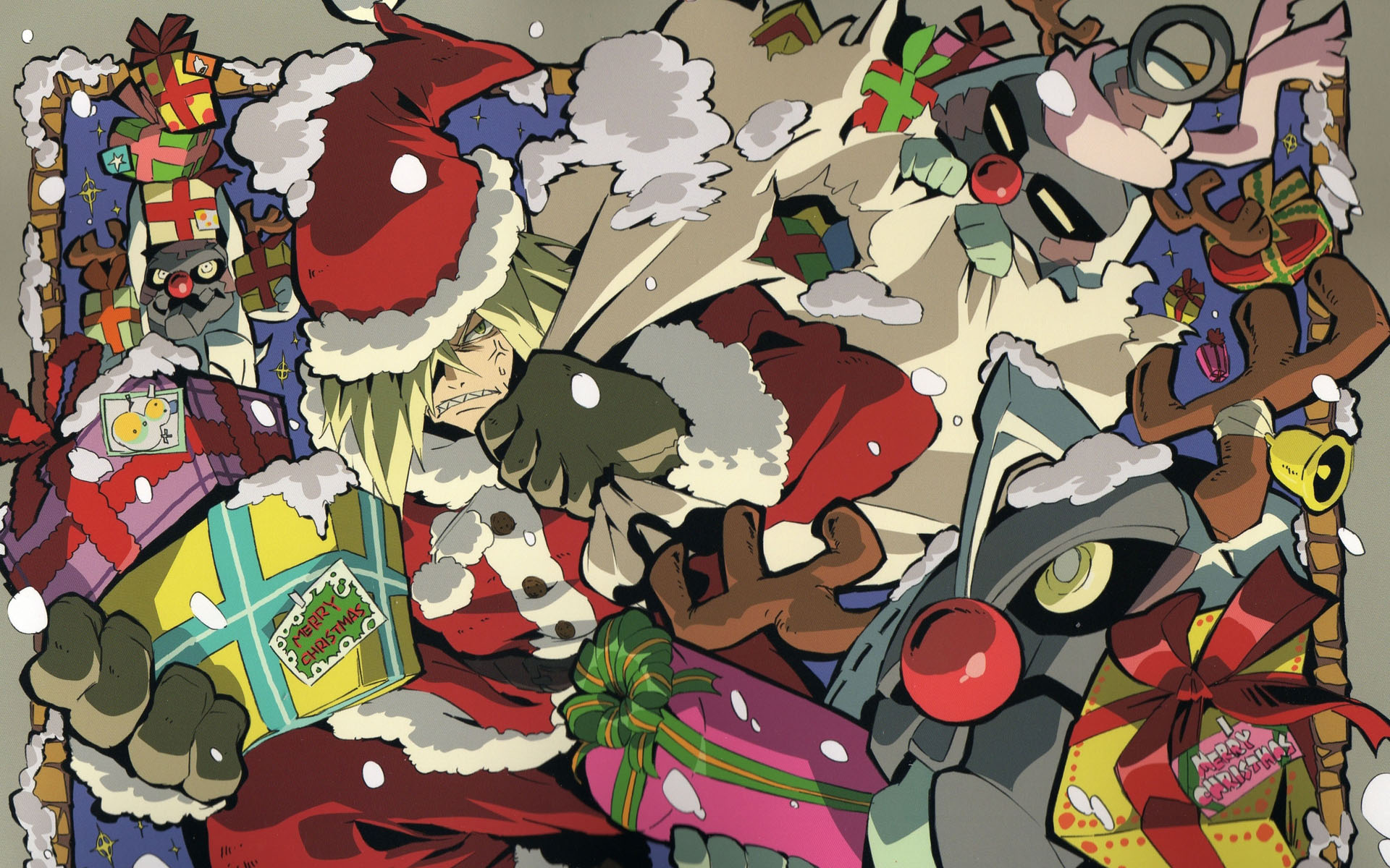 navidad anime wallpaper,dibujos animados,ilustración,arte,dibujos animados,diseño