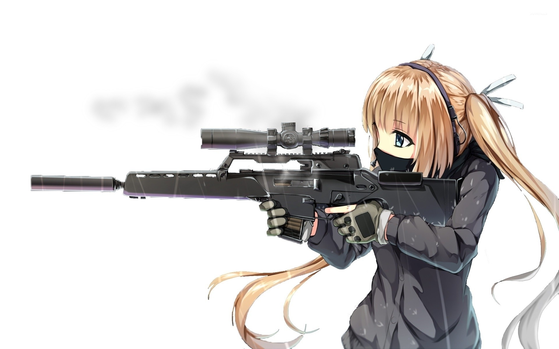anime gun wallpaper,gun,firearm,assault rifle,cartoon,anime