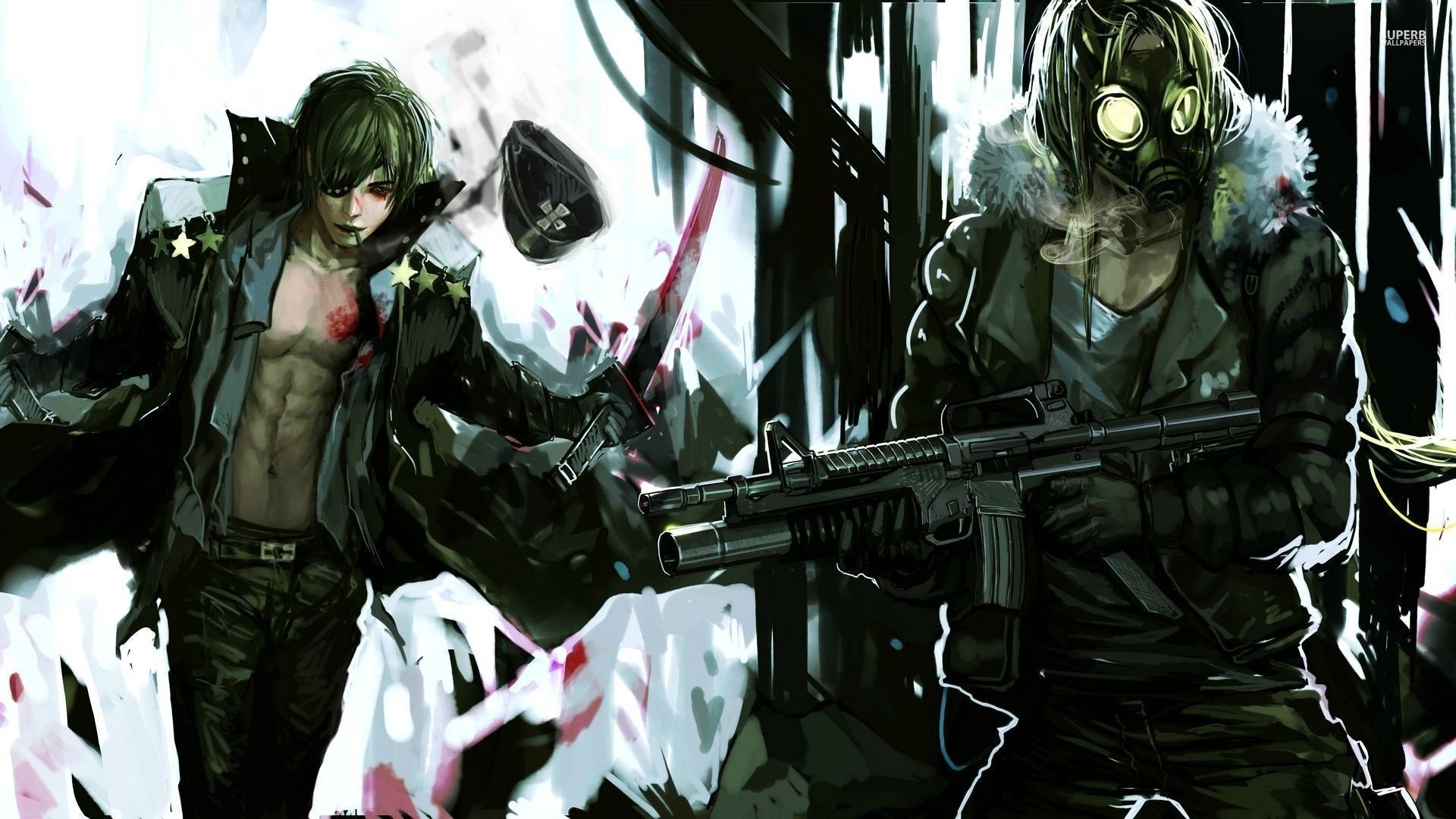 anime gun wallpaper,action adventure game,pc game,shooter game,games,black hair