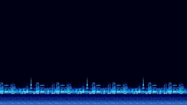 壁紙8ビット,青い,地平線,光,市,夜