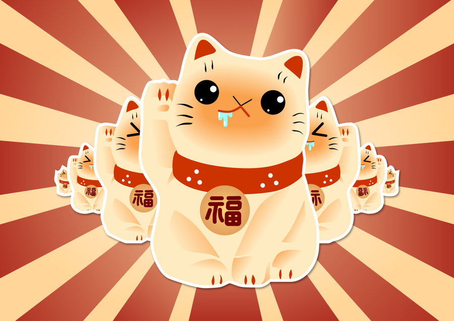 maneki neko wallpaper,karikatur,illustration,animierter cartoon,katze,clip art