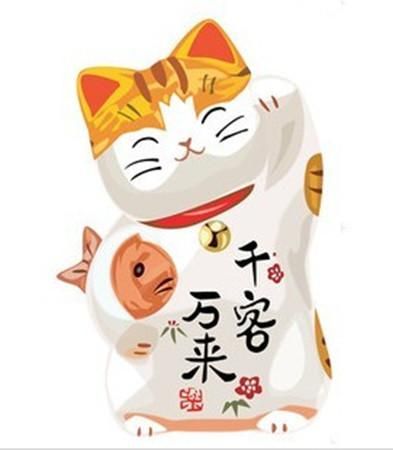 maneki neko wallpaper,cartoon,illustration