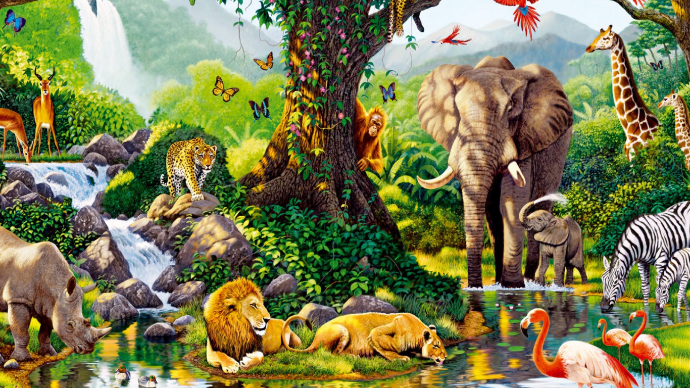 safari animal wallpaper,elephant,natural landscape,elephants and mammoths,terrestrial animal,wildlife