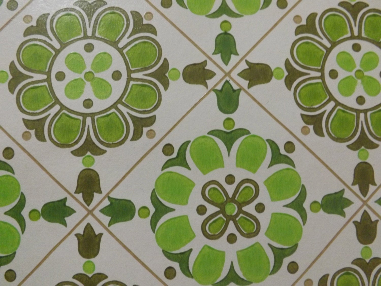 緑のレトロな壁紙,緑,パターン,葉,設計,工場