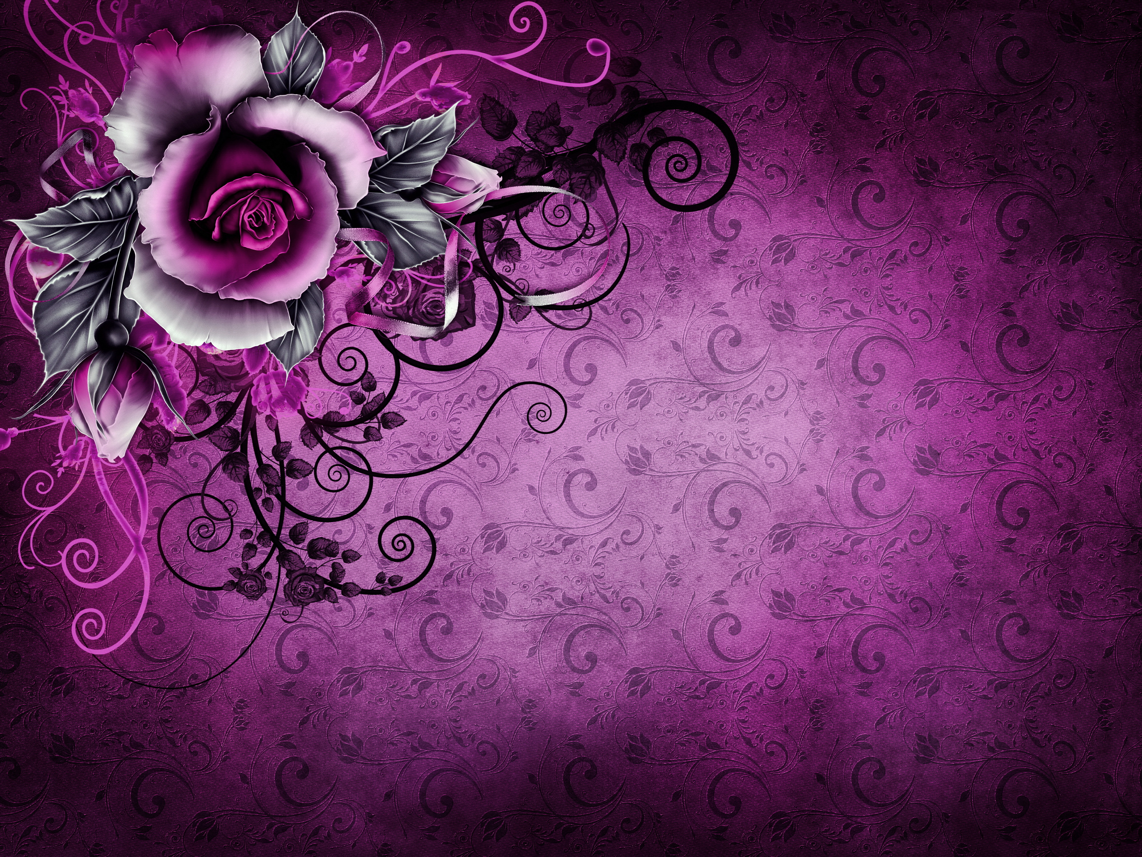 papier peint vintage violet,violet,rose,violet,conception graphique,fleur