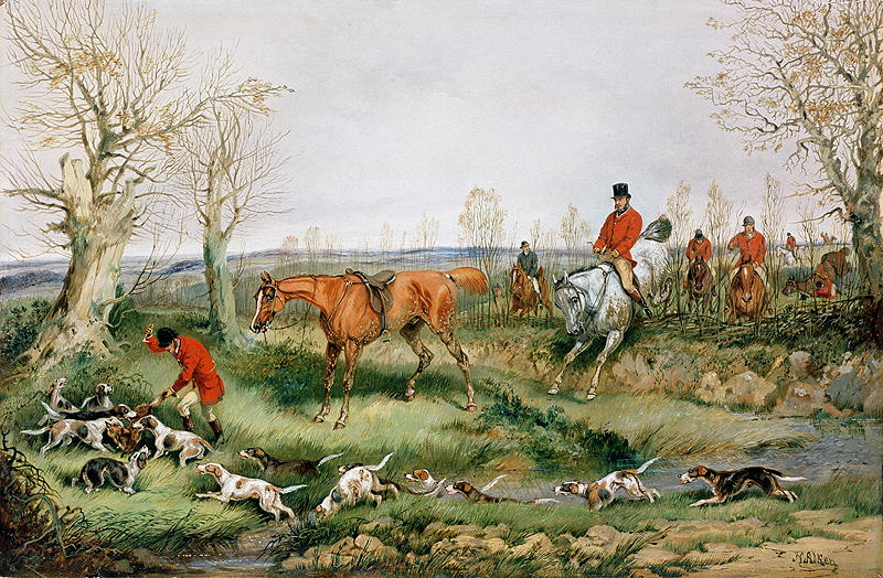 fond d'écran de scène de chasse,la peinture,chasse au renard,chasse,chien de chasse,zone rurale