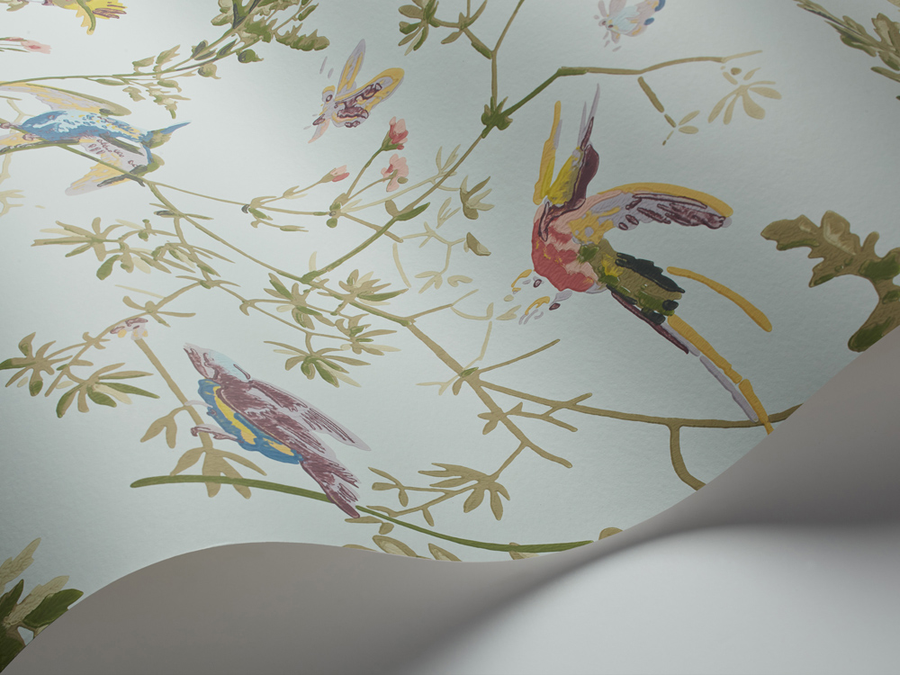 cole and son hummingbird wallpaper,porcelain,branch,ceiling,wallpaper,plant