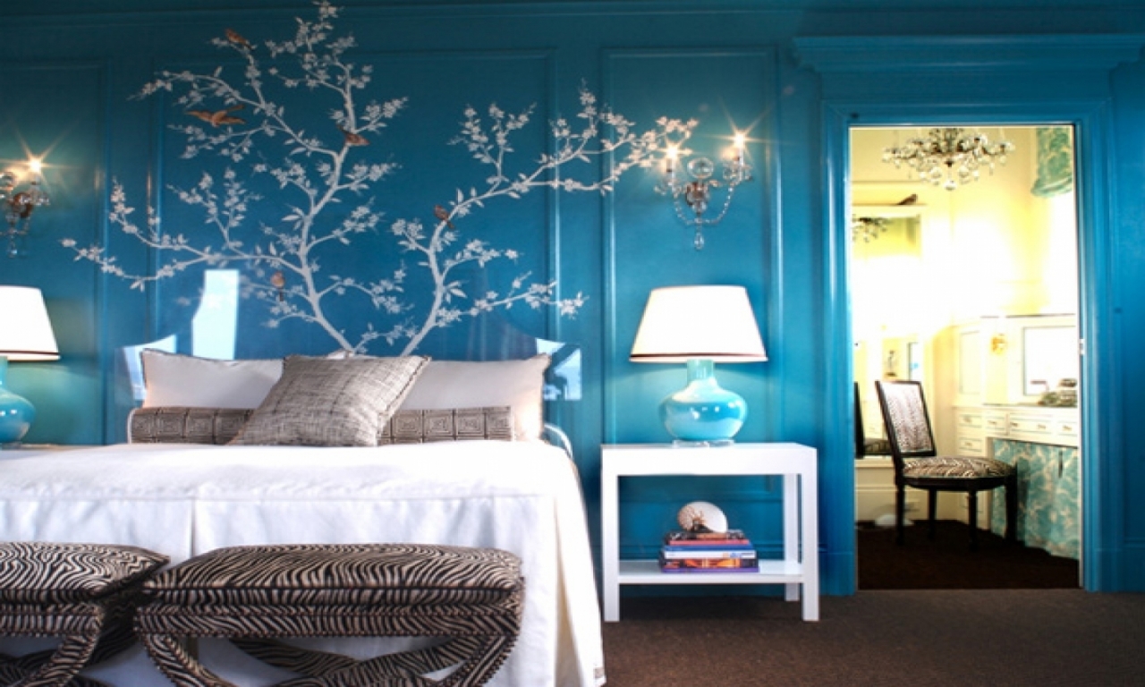 tumblr room wallpaper,room,bedroom,blue,furniture,interior design