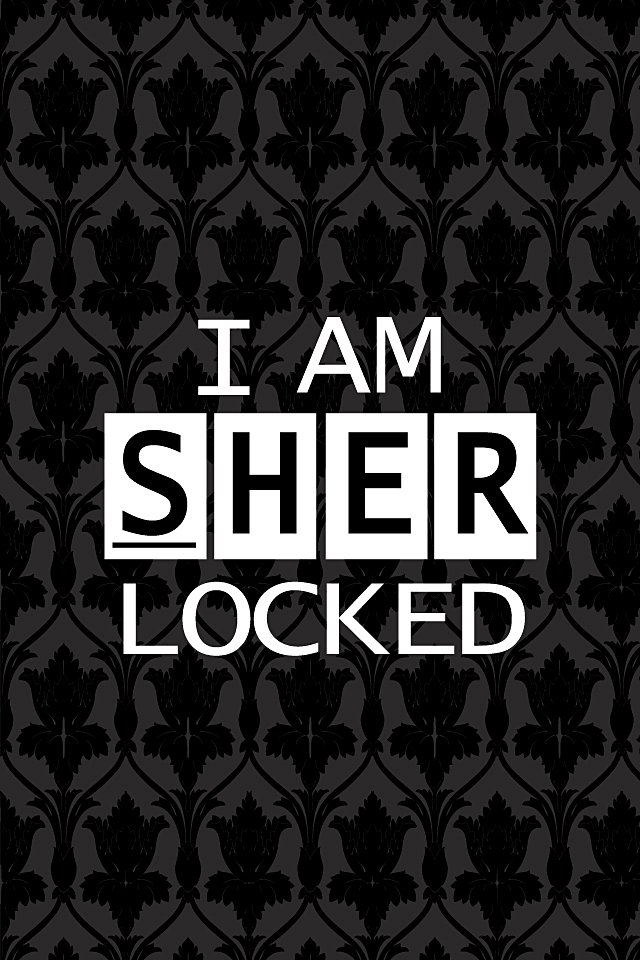 ich bin sherlocked wallpaper,schriftart,text,muster,grafikdesign