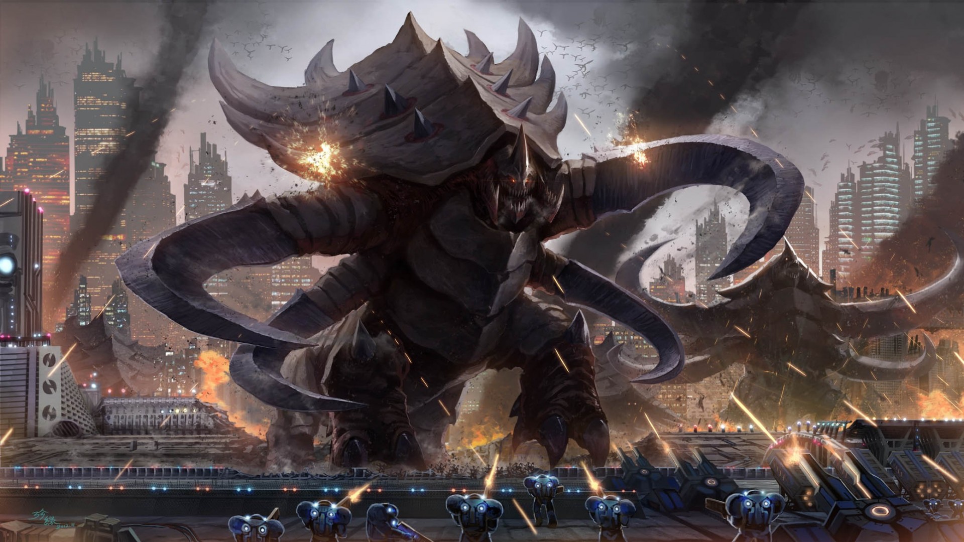 zerg wallpaper,action adventure game,demon,fictional character,strategy video game,cg artwork