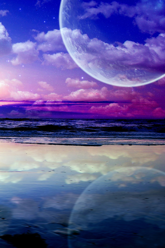 fantasía iphone fondo de pantalla,cielo,naturaleza,atmósfera,luz de la luna,nube