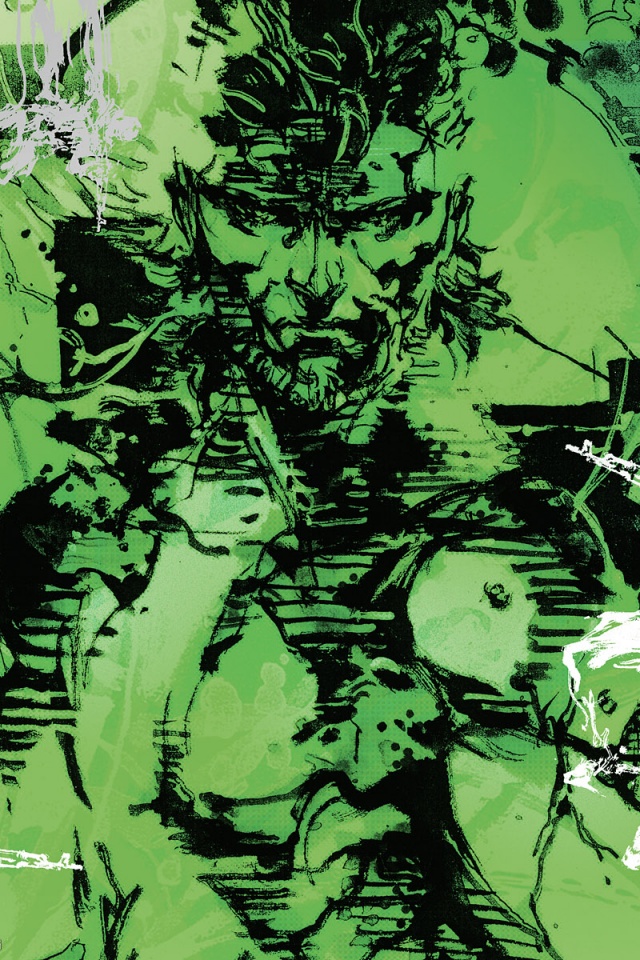 metal gear iphone wallpaper,green,pattern,plant,illustration,fictional character