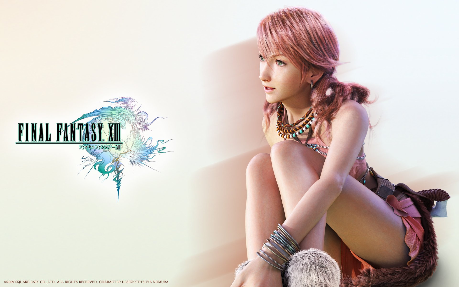 final fantasy xiii wallpaper,beauty,leg,sitting,hair coloring,cg artwork