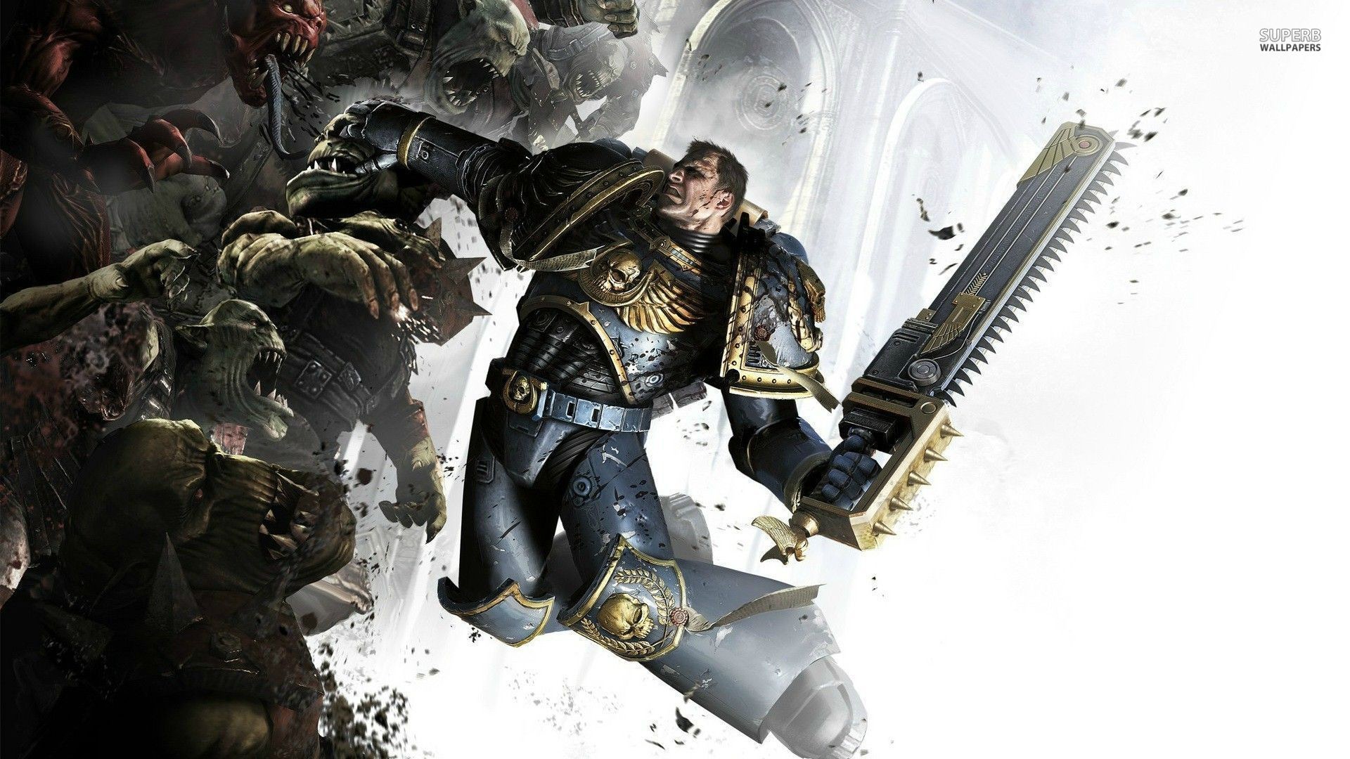 warhammer 40k fond d'écran hd,oeuvre de cg,illustration,personnage fictif,armure,conception graphique