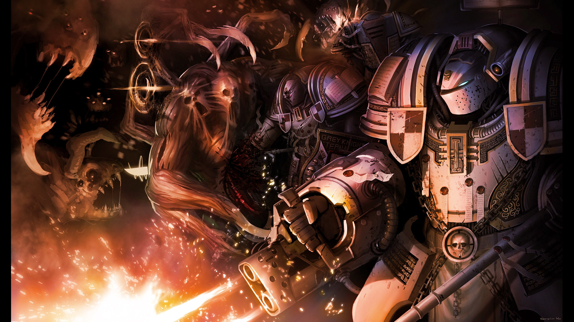 grey knights wallpaper,action adventure game,fictional character,cg artwork,strategy video game,pc game