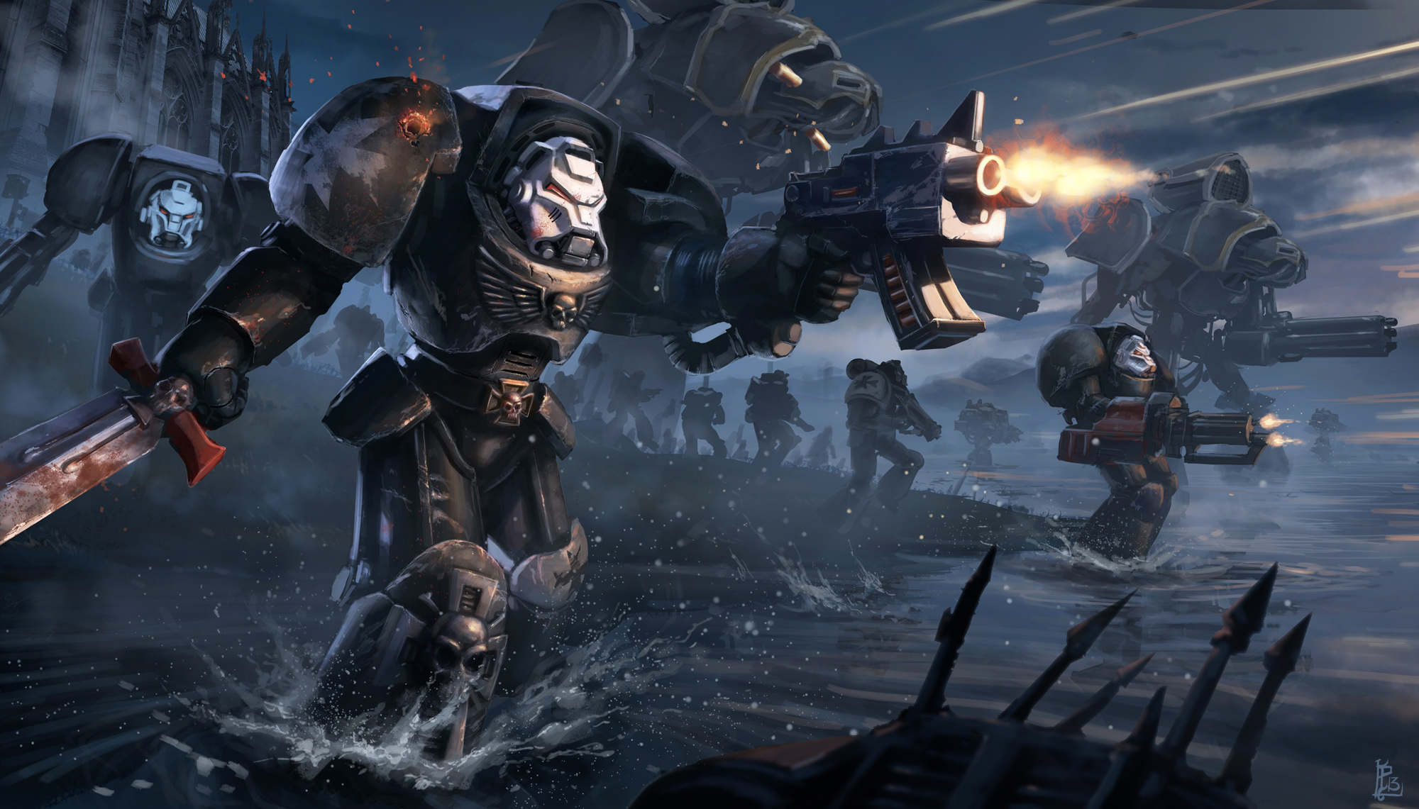 grey knights wallpaper,action adventure game,pc game,strategy video game,cg artwork,games