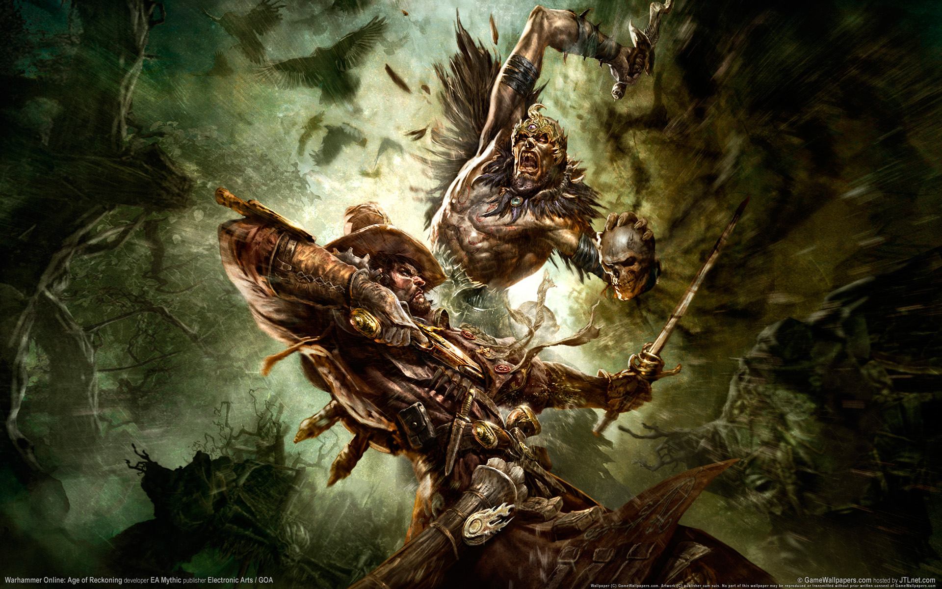 warhammer fantasy wallpaper,cg artwork,mythology,fictional character,tree,demon