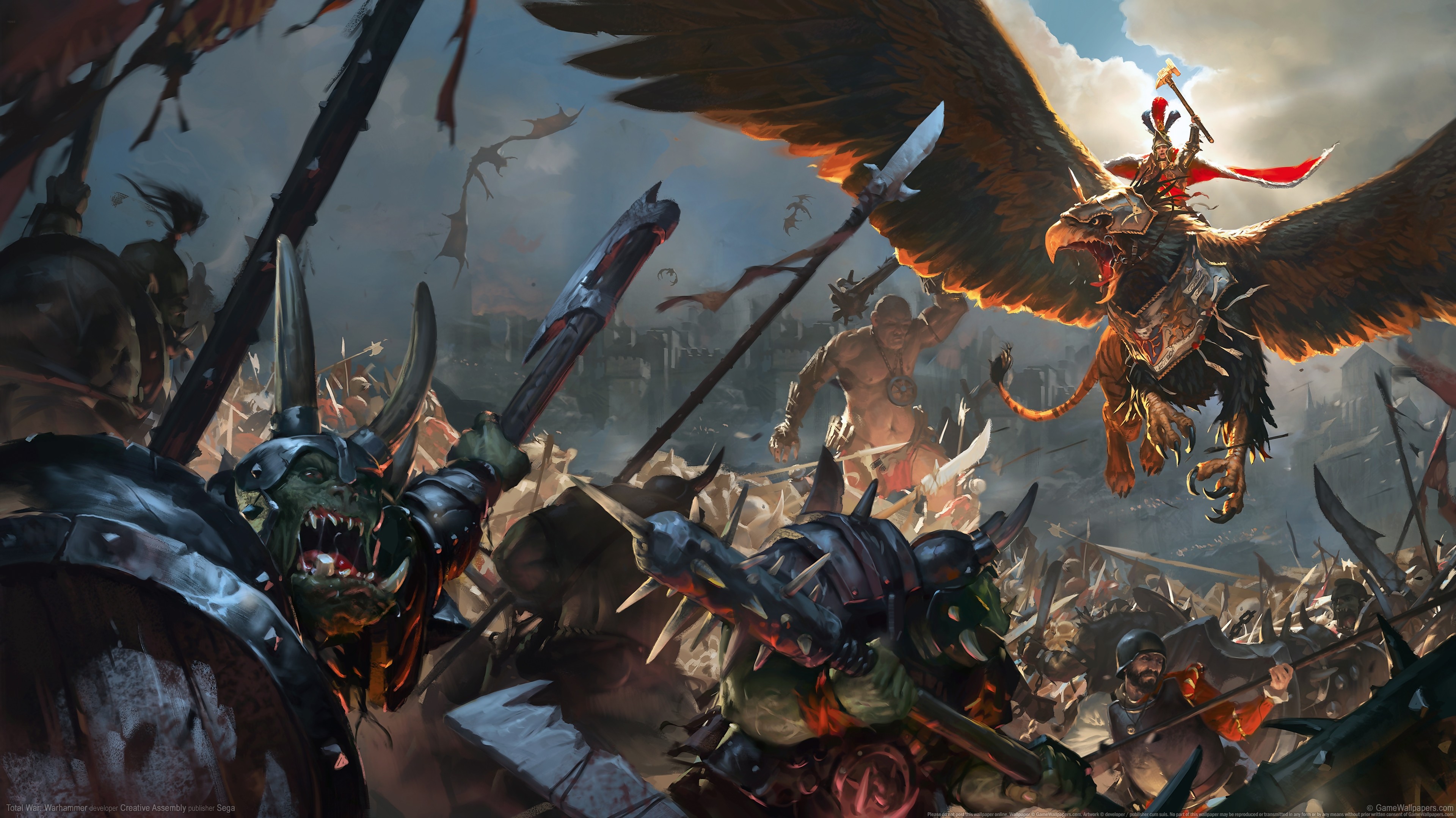 warhammer total war wallpaper,action adventure game,strategy video game,pc game,demon,cg artwork