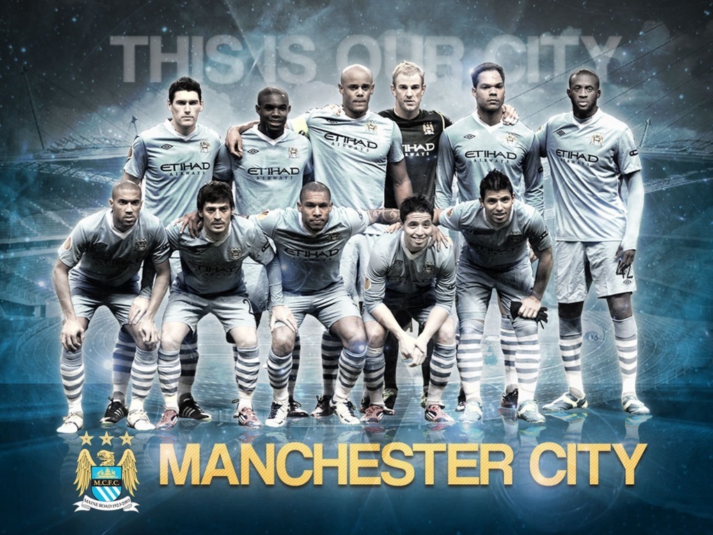 mcfc wallpaper,equipo,jugador de fútbol,jugador de fútbol,jugador,cielo