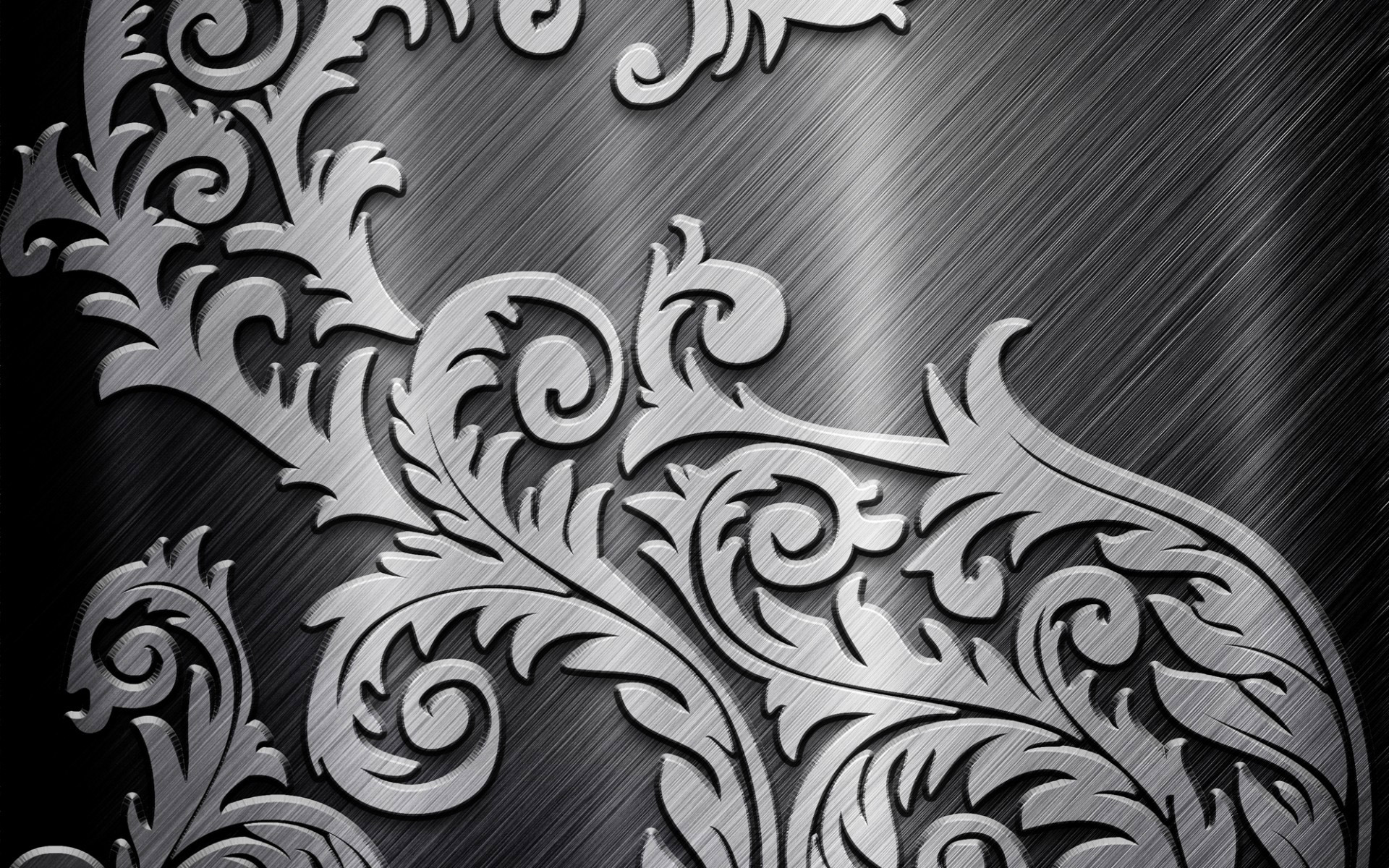 灰色のメタリック壁紙,黒と白,パターン,設計,オーナメント,フォント