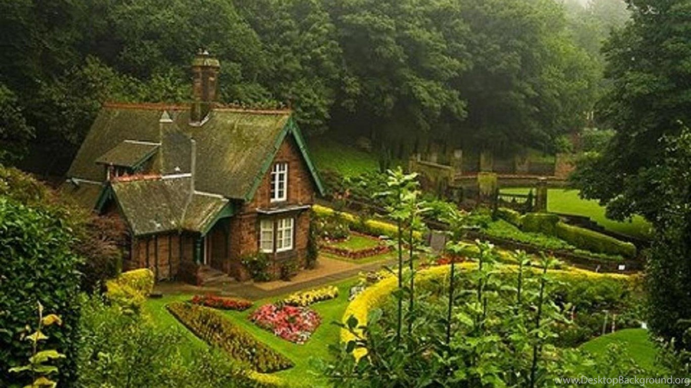 壁紙ガーデンハウス,自然の風景,自然,コテージ,財産,山村
