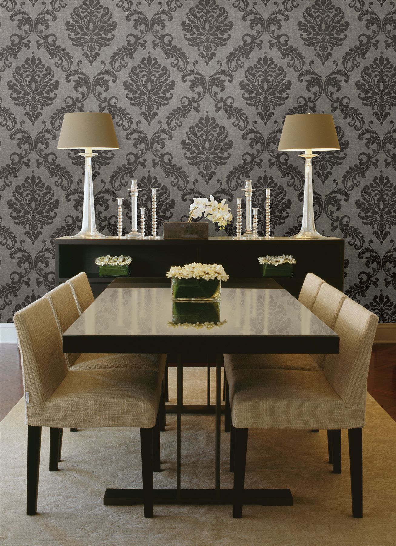 wallpaper designs for dining room,furniture,table,room,interior design,wallpaper