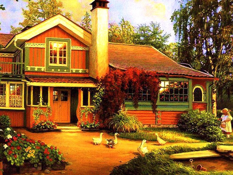 country cottage style wallpaper,home,house,property,building,real estate