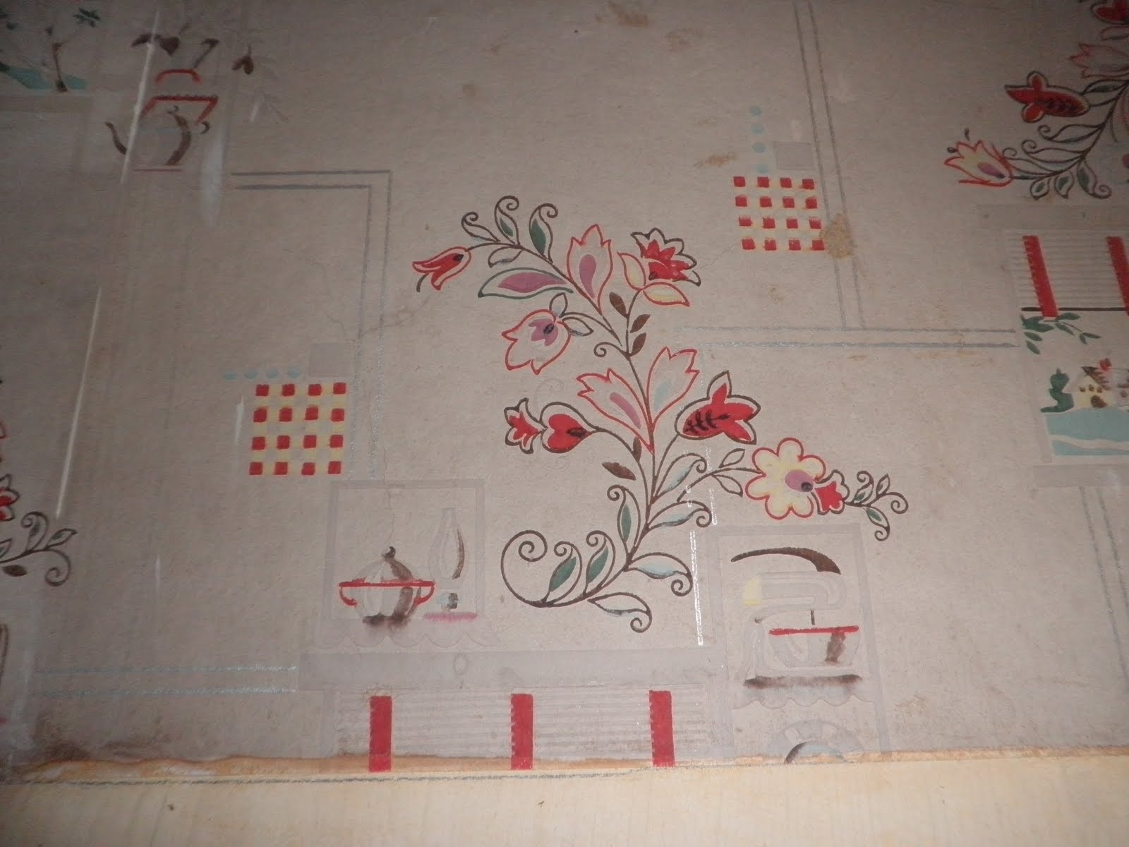 vintage kitchen wallpaper,wall,textile,tile,room,plant