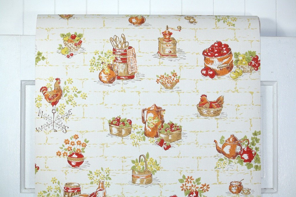 vintage kitchen wallpaper,textile,pattern,art,wallpaper,pattern