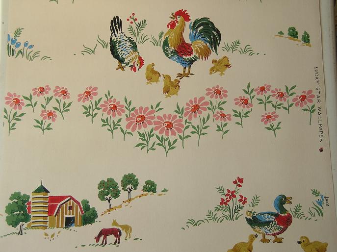 vintage kitchen wallpaper,chicken,rooster,bird,galliformes,tablecloth