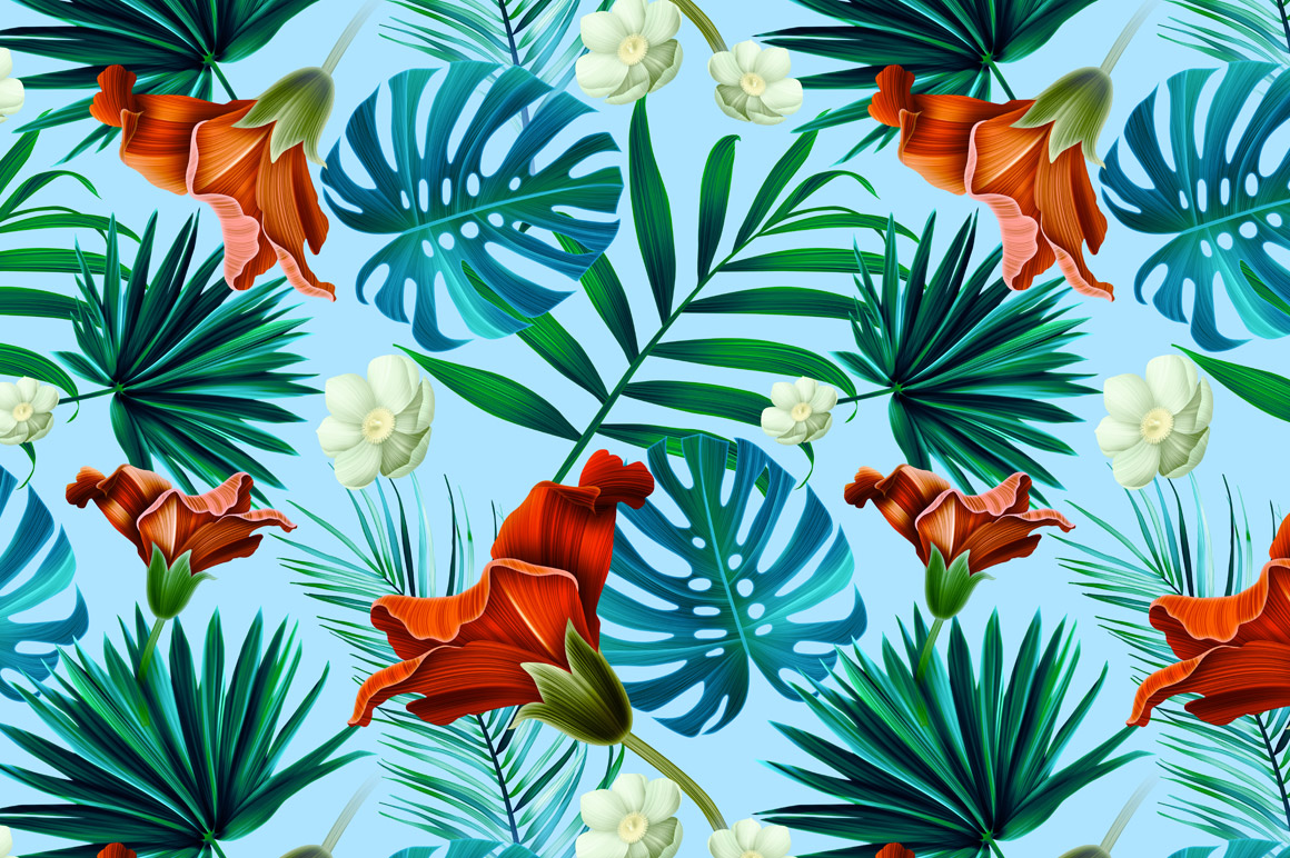 tropical print wallpaper,leaf,vegetation,plant,pattern,flower