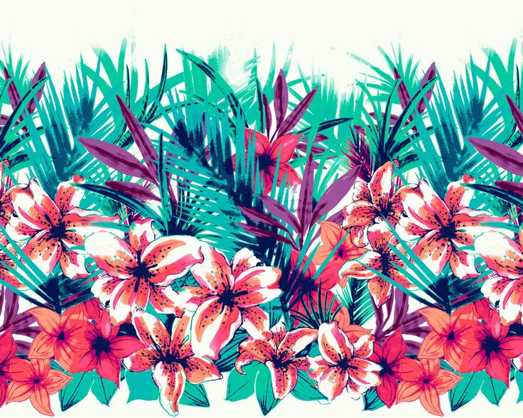 열대 인쇄 벽지,꽃,식물,꽃 무늬 디자인,무늬,분홍