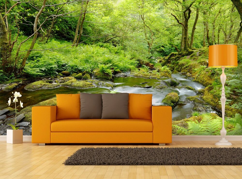 papel pintado forestal para paredes,paisaje natural,naturaleza,mueble,pared,amarillo