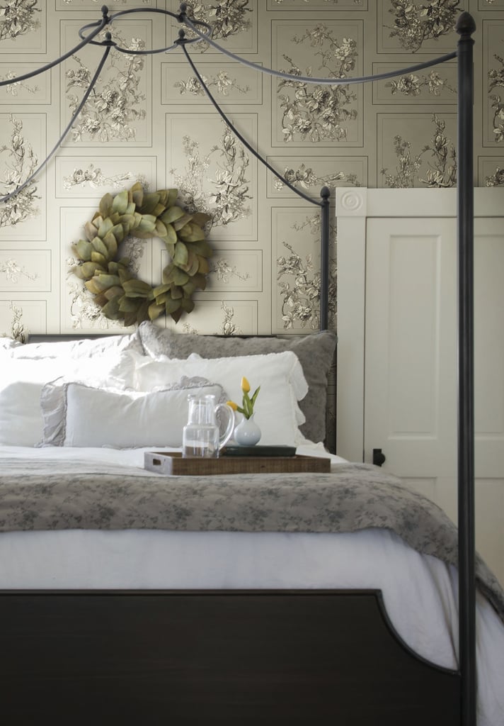 magnolia market wallpaper,room,furniture,wall,interior design,bed