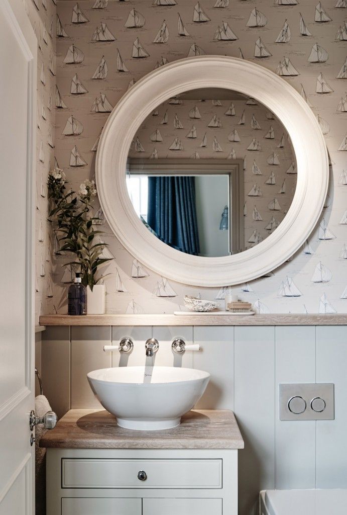 beach themed wallpaper uk,white,room,bathroom,tile,mirror