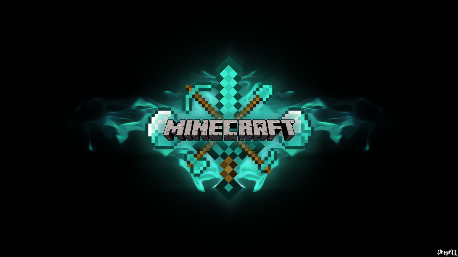 minecraft diamond wallpaper,green,text,aqua,black,turquoise